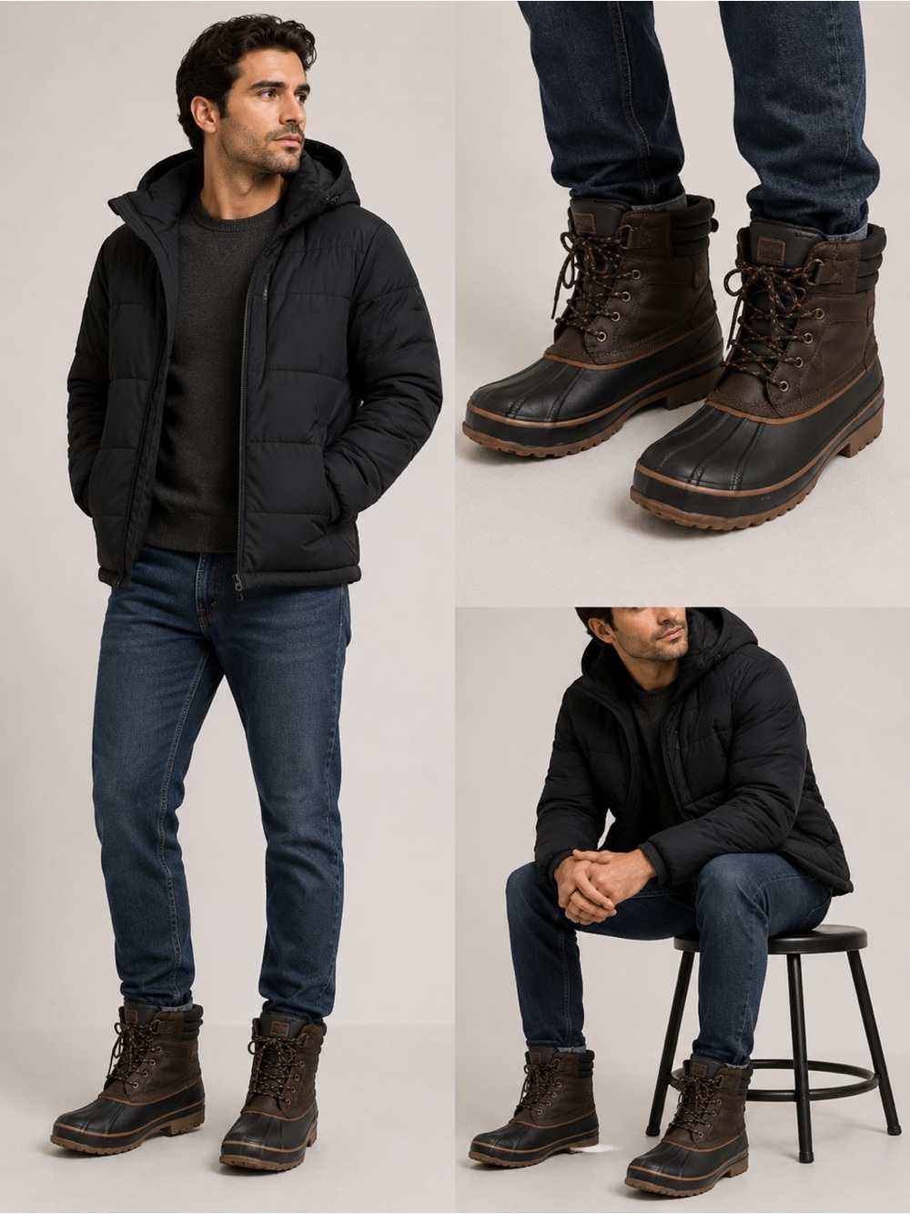 London Fog Men’s Winter Boots sz 8 Snow Waterproof NEW #M354